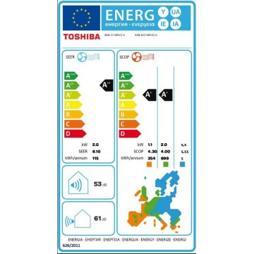 Toshiba Yukai RAS-07E2AVG-E/RAS-B07E2KVG-E Κλιματιστικό Inverter 7000 BTU A++/A+